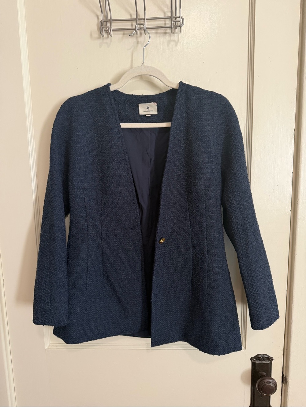 Tuckernuck Navy tweed Open-Front Blazer